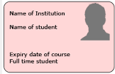 Queensland Full-Time Tertiary and Secondary Students ID card sample