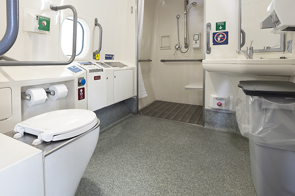 Accessible toilet and shower room.