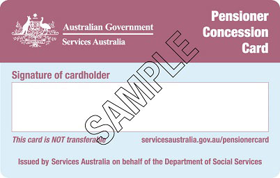 Queensland Pension Concession Card QLD PCC (Issued by Department of Human Services) back of card
