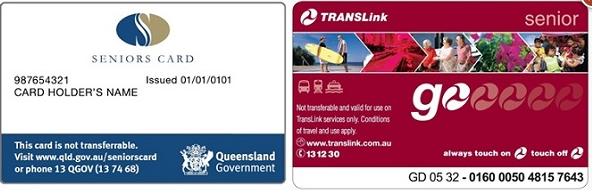 Go Card version only issued in Queensland.