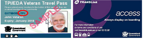 TPI/EDA Veteran Travel Pass Photo ID Go Card